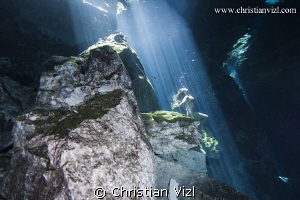 Selkie at cenote Chikin Ha, Quintana Roo, Mexico. by Christian Vizl 